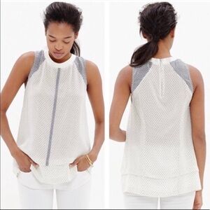 Madewell 100% Silk Incline Top in Rain Dot